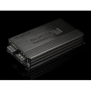 Vista general mostrando las salidas del amplificador monoblock Clase D para subwoofer