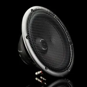 Vista de los altavoces Gladen Audio AEROSPACE 165 DC con su rejilla