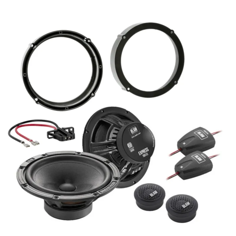 Vista general del Kit de instalación altavoces  Blam Audio 165ES vías separadas para Volkswagen, Seat y Skoda