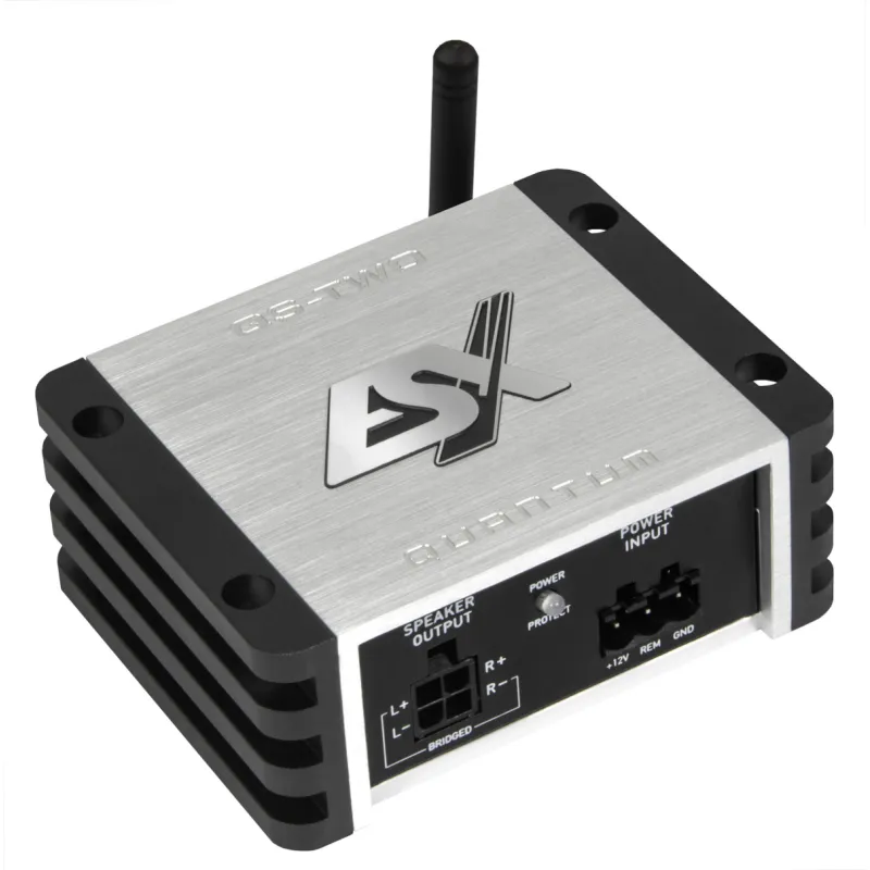 Vista lateral del amplificador compacto ESX Quantum QS-TWO-BT