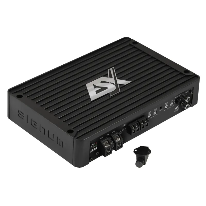 Vista general del amplificador ESX Signum SE1500.1 y su controlador incluido