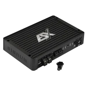 Vista general del amplificador ESX Signum SE1500.1 y su controlador incluido