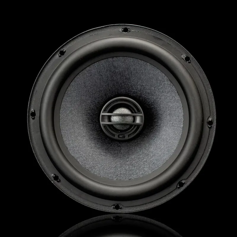Vista frontal de los altavoces coaxiales Gladen Gamma 165-X