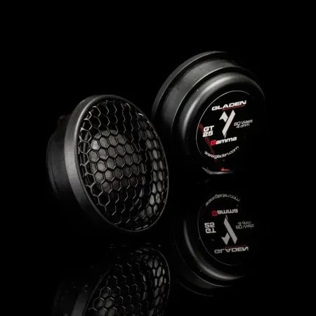 Vista de la parte trasera y frontal del tweeter Gladen Gamma GT25