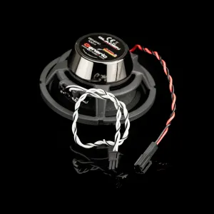 Vista mostrando las conexiones del woofer incluido en el kit de altavoces coaxiales y filtros Gladen Generic 100.2-X