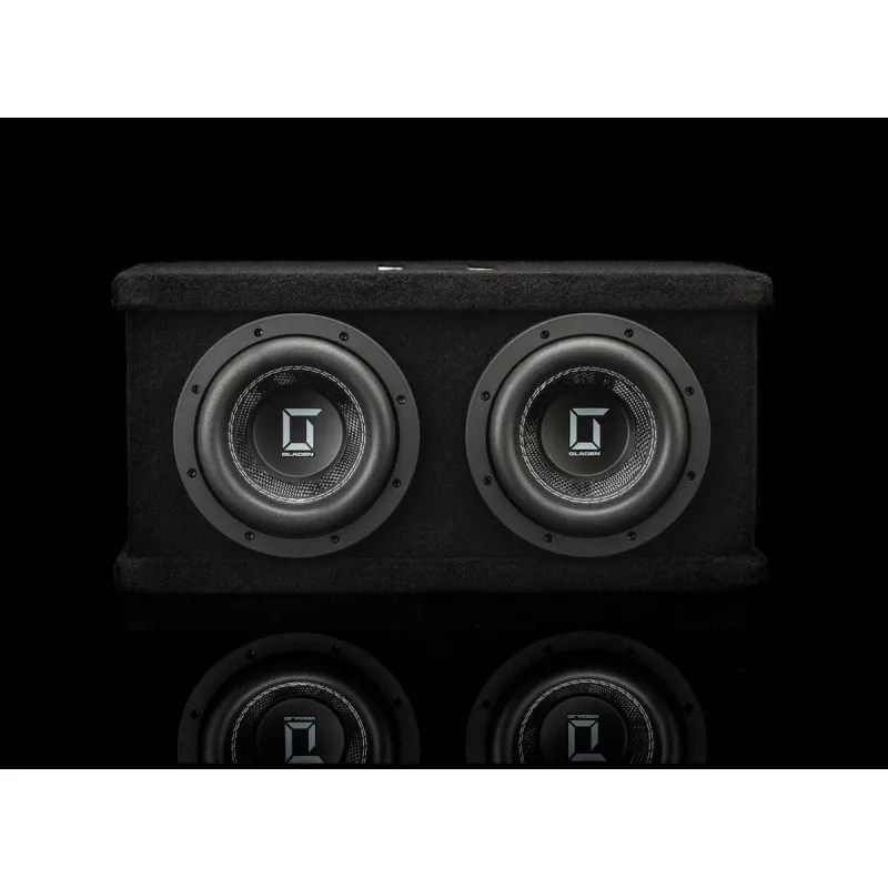 Vista frontal del subwoofer Gladen Sigma SSWX065-Dual