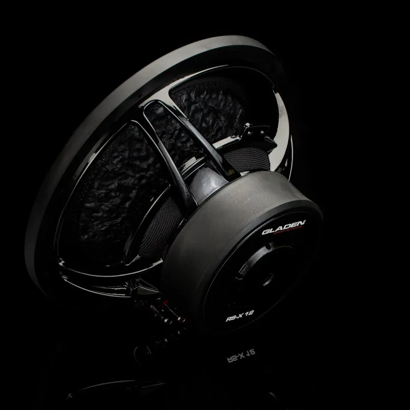 Vista de la parte trasera del subwoofer Gladen RS-X 12