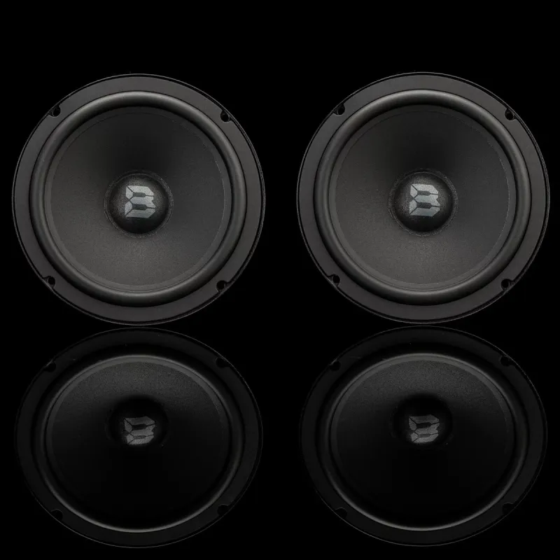 Vista frontal de los woofers incluidos en el kit de altavoces Gladen Beta 165.2