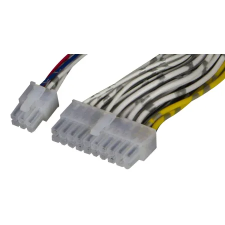 Vista de los conectores del adaptador externo abierto para amplificador m4 y m6