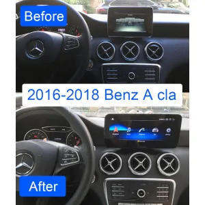 Comparación de antes y después de la instalación en un mercedes clase A cla