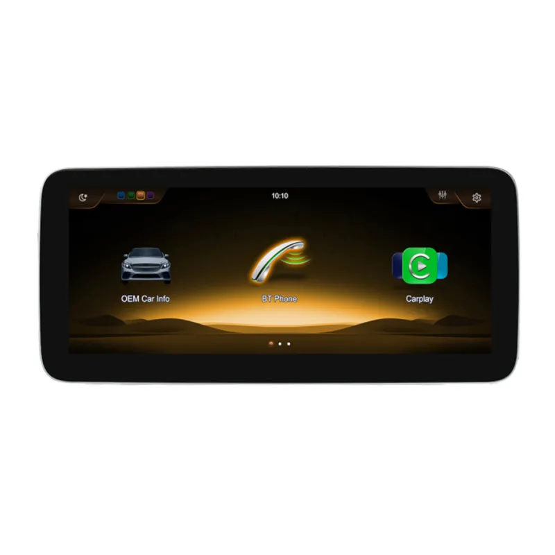 Vista del menu de la pantalla con sistema linux para mercerdes.