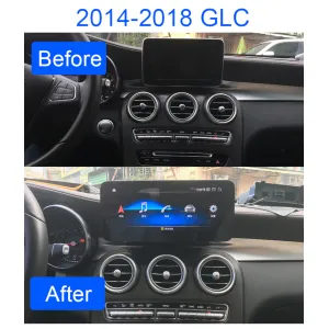 Comparación de antes y después de la instalación en un mercedes GLC