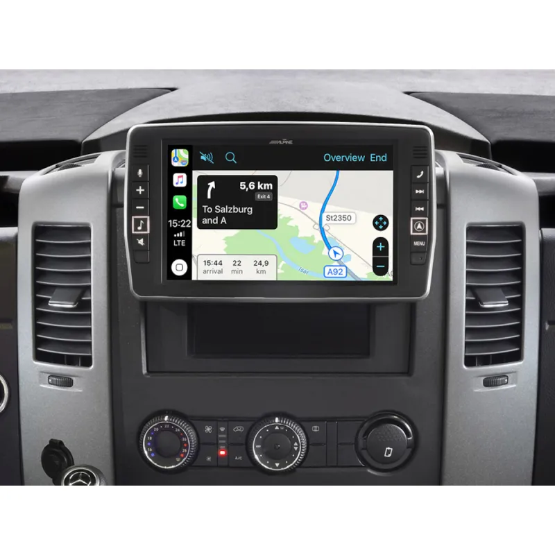 Pantalla mostrando la navegación del Alpine X903D S906, Navegador 9" Mercedes Sprinter (S906), 2013