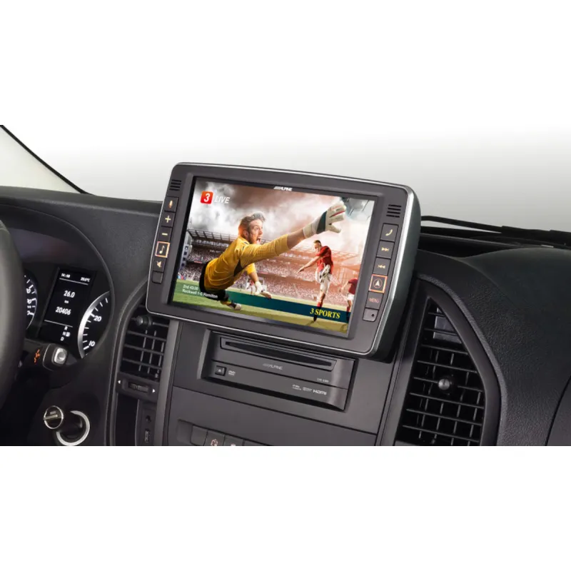 Pantalla mostrando una pantalla de entretenimiento del Alpine X903D S906, Navegador 9" Mercedes Sprinter (S906), 2013