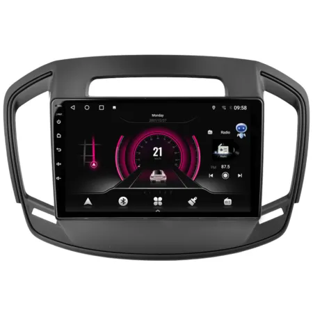 Vista general de la pantalla android para Opel Insignia mostrando el menú.