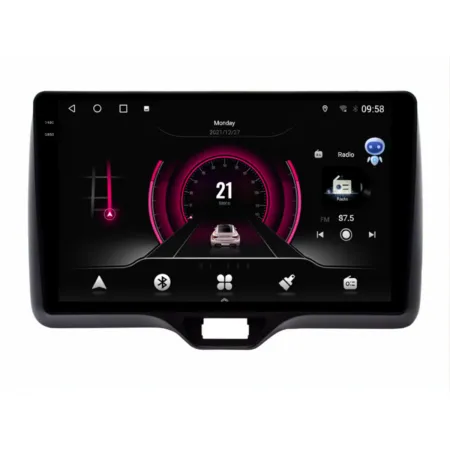 Pantalla Android para Toyota Yaris mostrando uno de los menús.