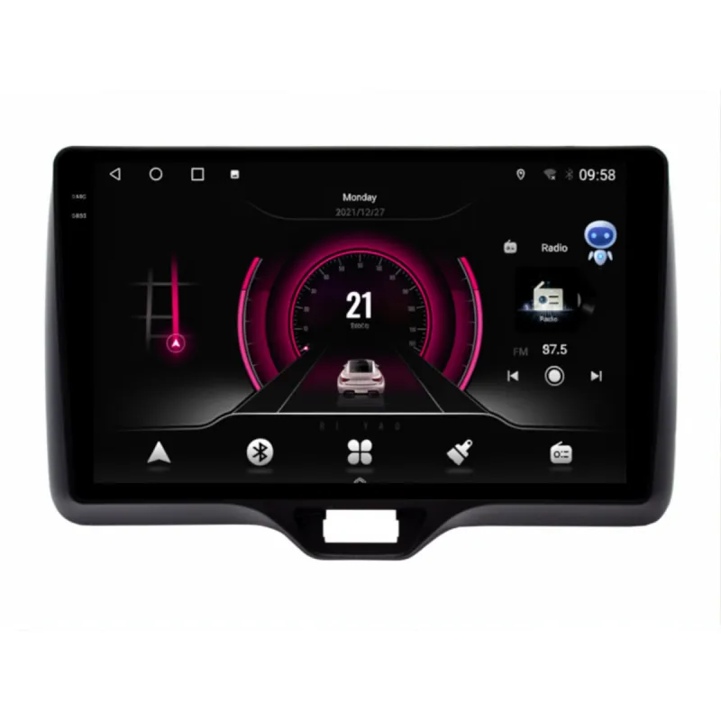 Pantalla Android para Toyota Yaris mostrando uno de los menús.