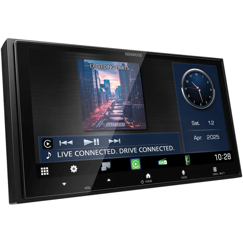Vista general de la pantalla Kenwood DMX7525DABS mostrando el menú