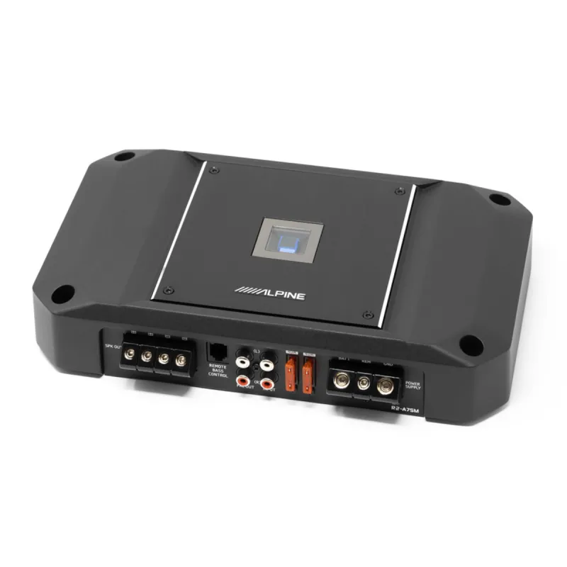 Alpine R2-A75M amplificador compacto para subwoofer con diseño de conexiones en un solo lado