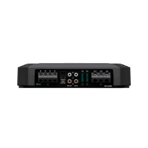 Panel de conexiones del Alpine R2-A75M con entrada RCA, salida de altavoz y control remoto de graves