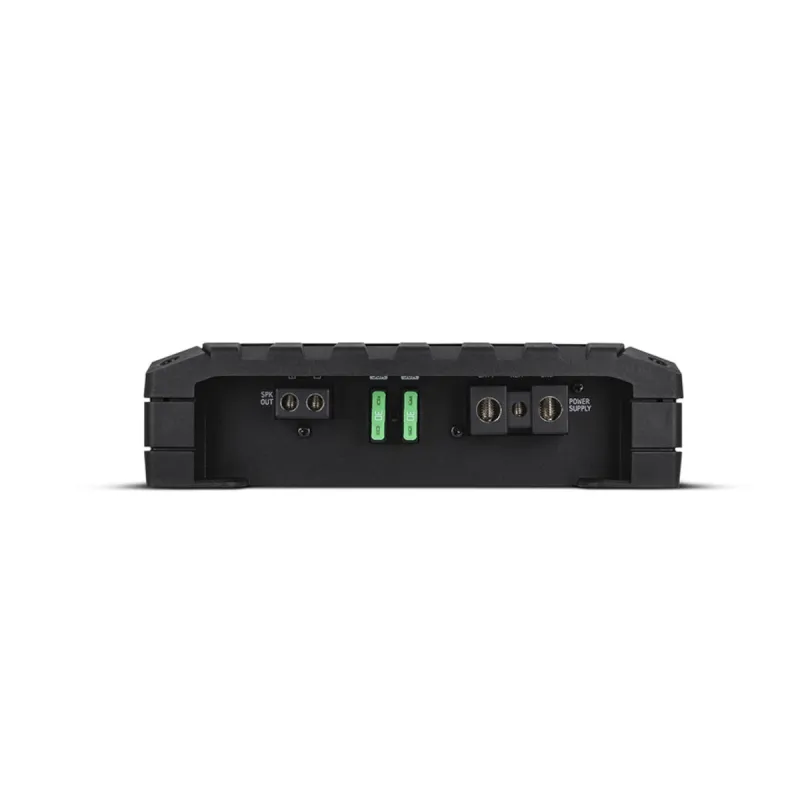 Terminales de alimentación, fusibles y salida de subwoofer del Alpine S2-A60M