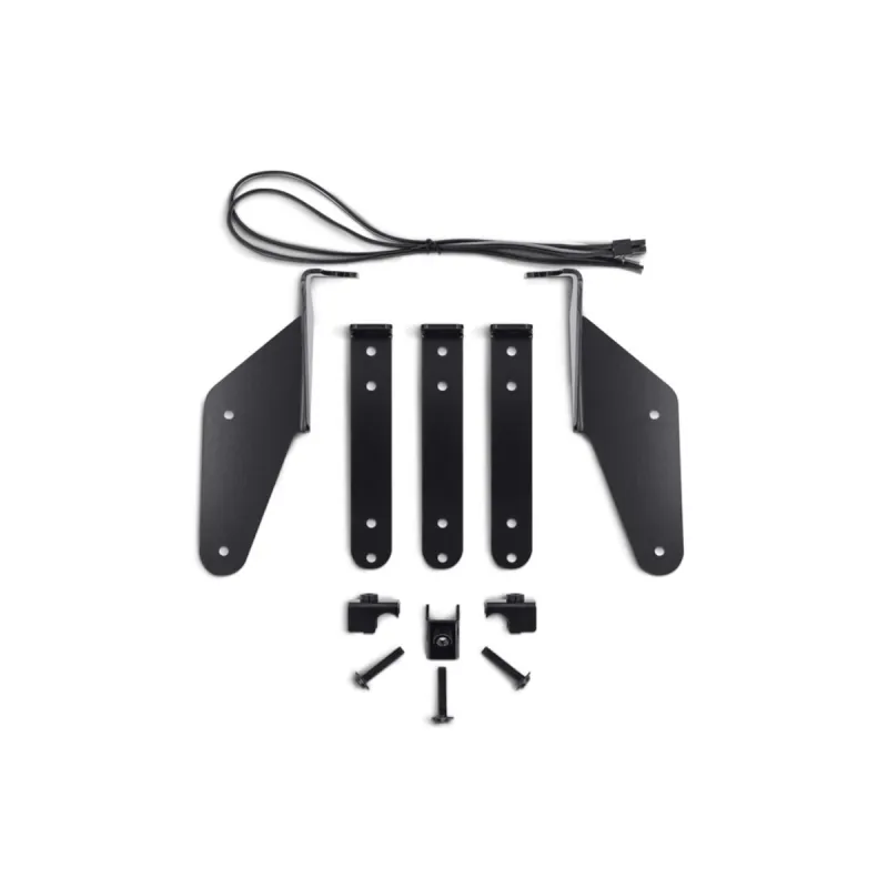 Soportes de instalación y cable de 4 pines incluidos con el subwoofer Alpine SWC-W84CRA2