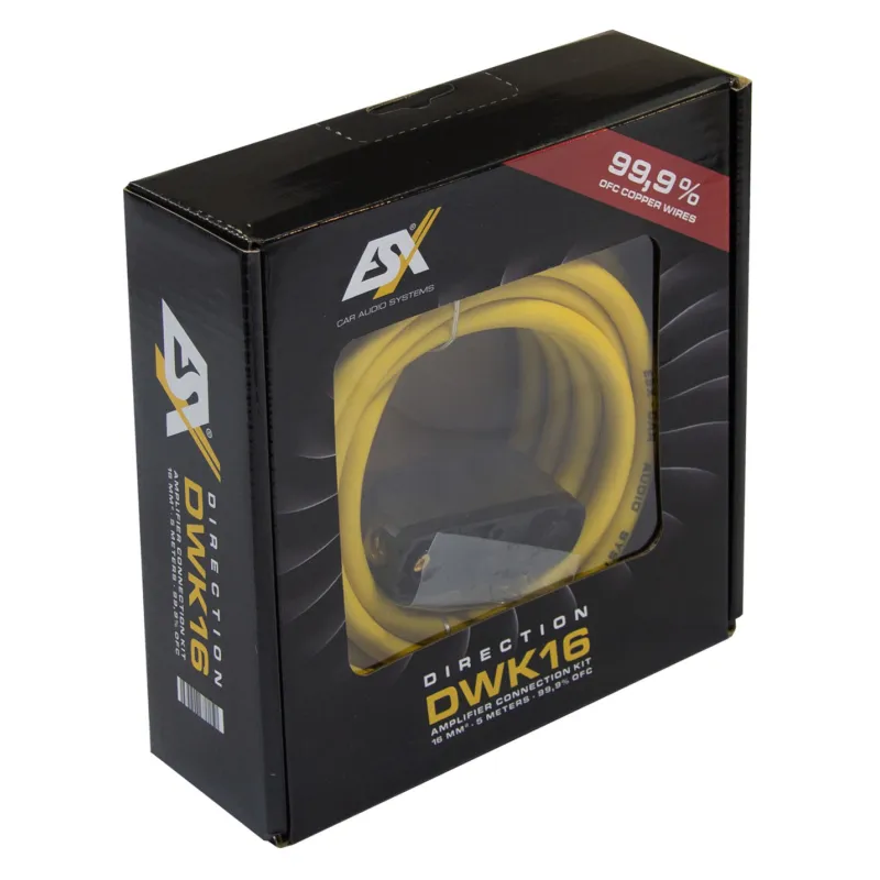 Kit ESX DWK16 de instalación para amplificador con cable OFC de 16 mm² y portafusibles