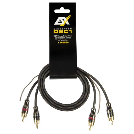 Cable RCA ESX DSC1 de 1 metro con remote integrado y conectores dorados para amplificador o DSP