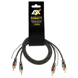 Cable RCA ESX DSC1 de 1 metro con remote integrado y conectores dorados para amplificador o DSP