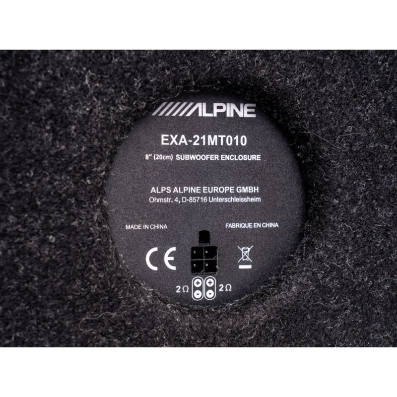 Etiqueta de conexión del Alpine SWC-W84S907 con doble bobina de 2 ohmios