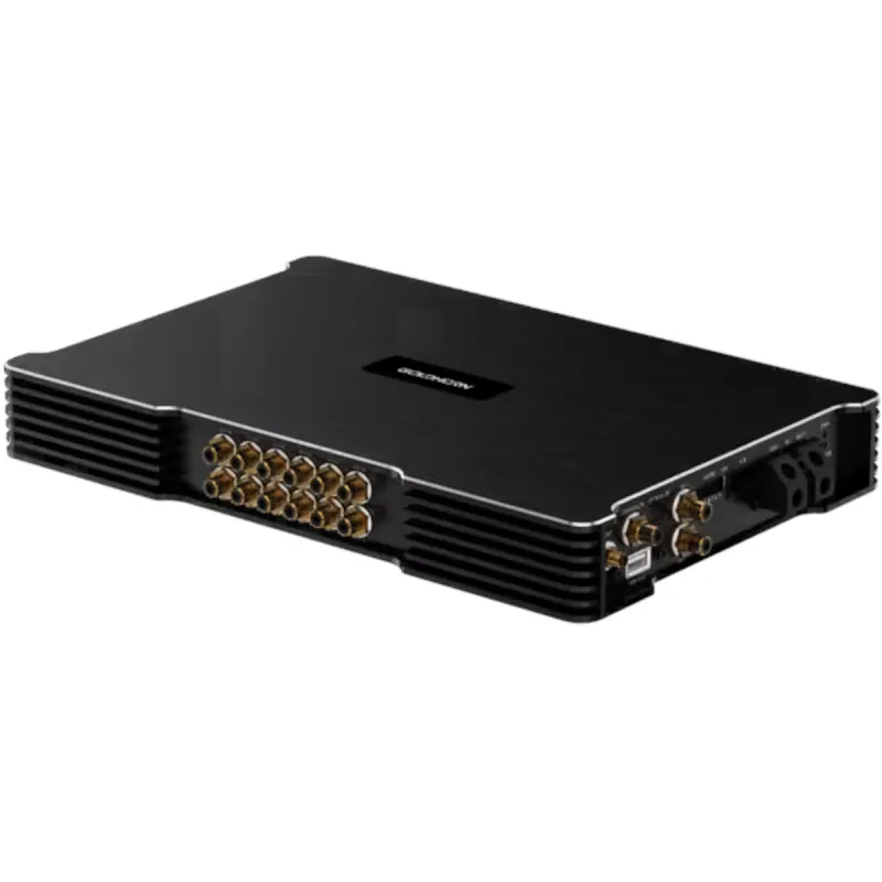Goldhorn AB212 amplificador DSP A2B de 12 canales con salidas RCA para vehículos eléctricos