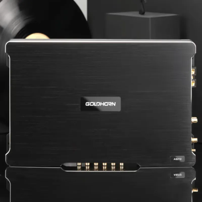 Goldhorn AB212 amplificador DSP A2B para coche eléctrico con chasis de aluminio anodizado
