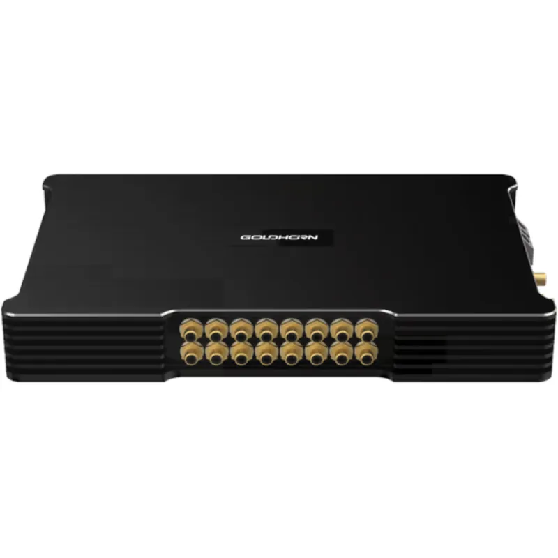 Goldhorn AB218 amplificador DSP A2B con 16 salidas RCA para vehículos eléctricos