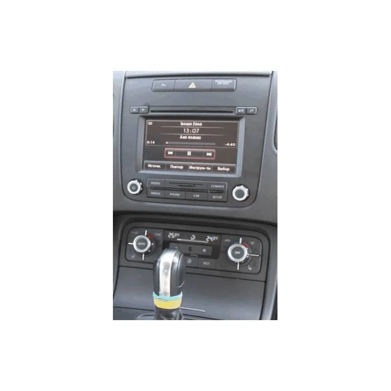 Radio VW Touareg 2010, 2DIN, negro brillante
